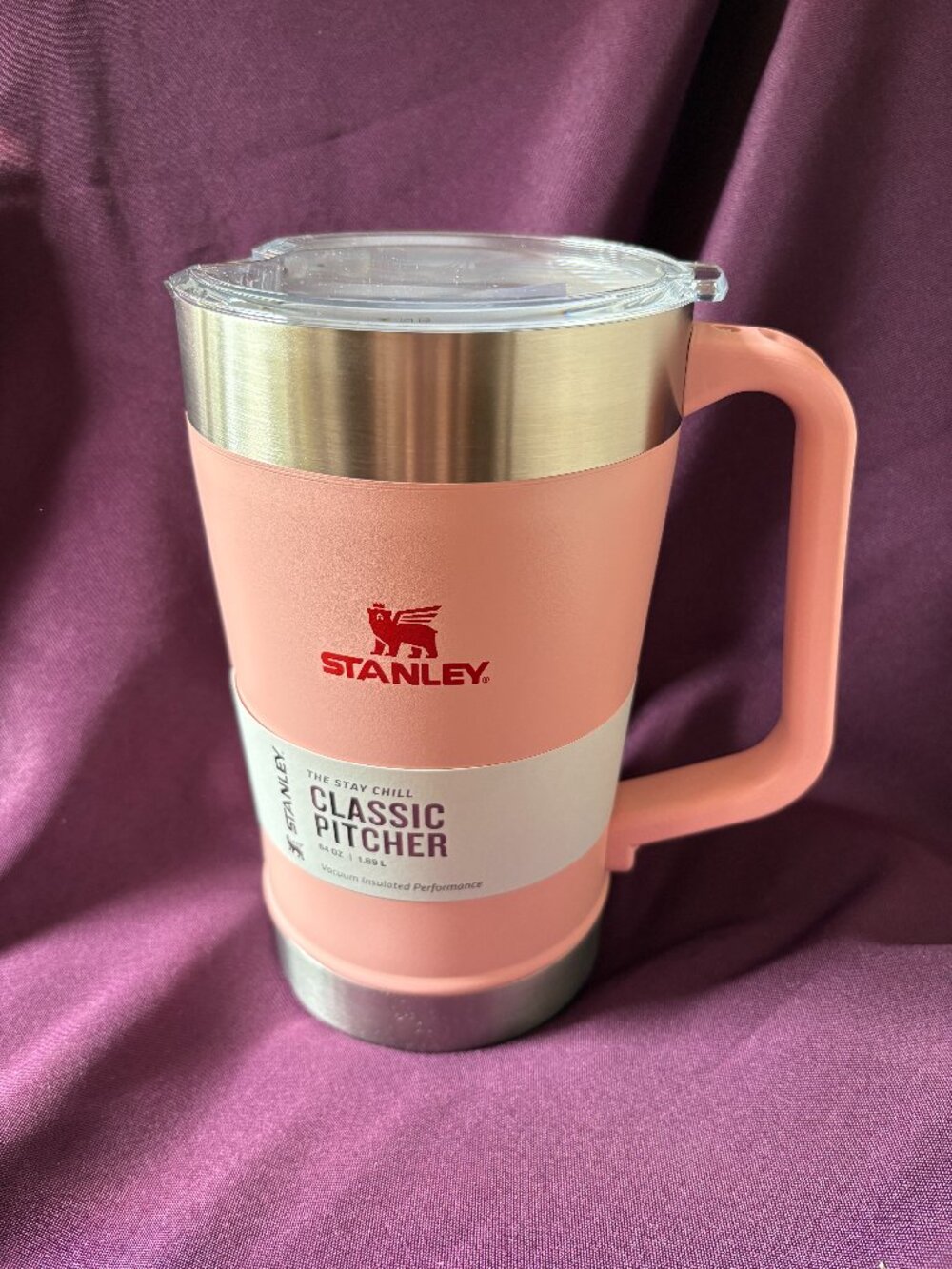 Stanley Stay Chill Classic Pitcher 64 oz Peach Rose Insulated NEW
